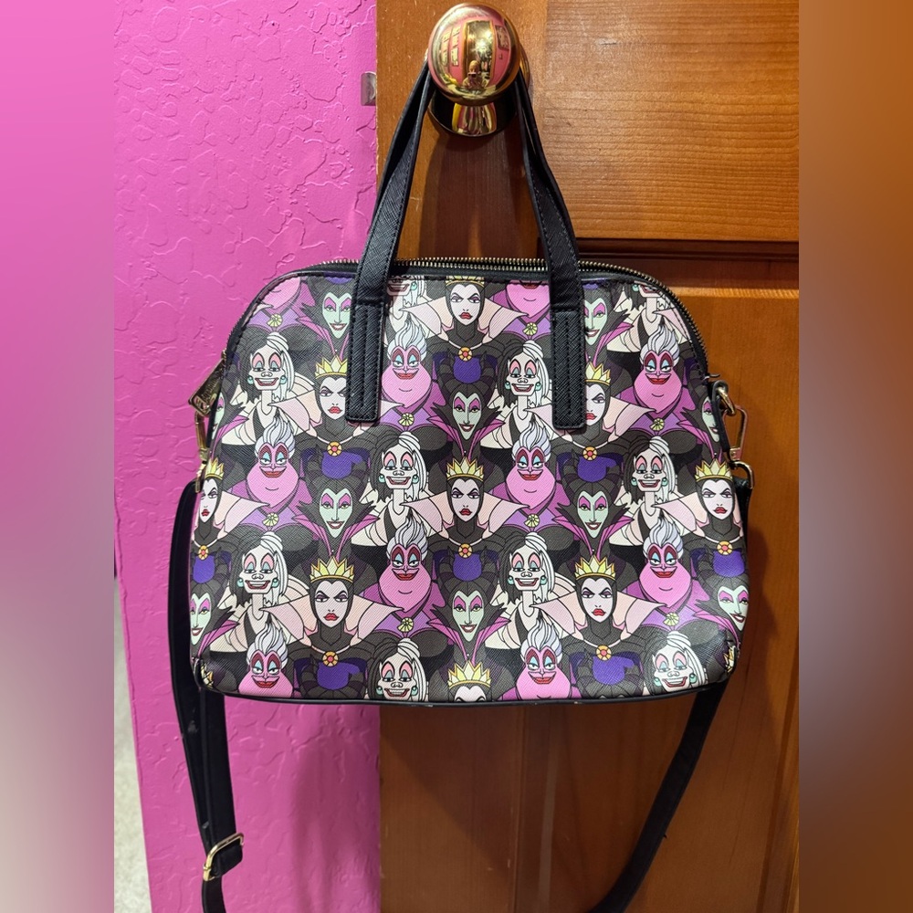 Loungefly Disney Villains Dome Satchel - Pink, Black, Purple sold out